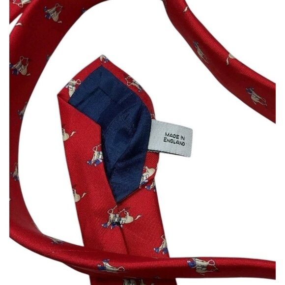 Roderick Charles Tie | eBay UK NEW RODERICK CHARLES Men\'s 100% Silk Necktie LUXURY Tie Red Equestrian W:3.7\